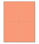 8-1/2 x 11" 100# Tag Laser Cards, 4 Up, 1 Horizontal perf & 1 Vertical Perf at the Center, Salmon