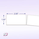Rectangle Inventory Color Coding Labels - White - 2 x 1