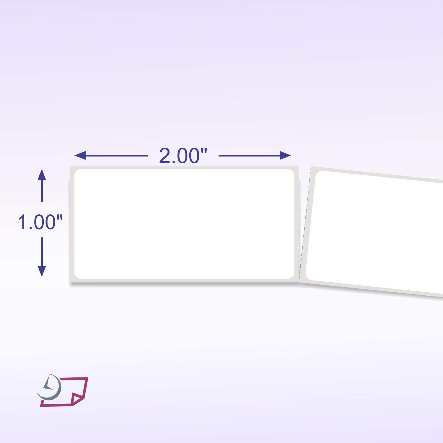 Rectangle Inventory Color Coding Labels - White - 2 x 1