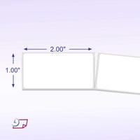 Rectangle Inventory Color Coding Labels - White - 2 x 1