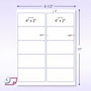 8-1/2" x 11" Assorted Fluorescent 10 Labels per Sheet 4"x 2"