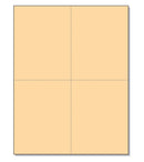 8-1/2 x 11" 100# Tag Laser Cards, 4 Up, 1 Horizontal perf & 1 Vertical Perf at the Center, Buff