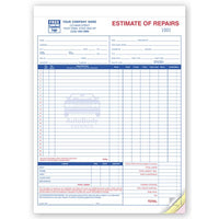 Repair Estimates, 8 1/2 X 11"