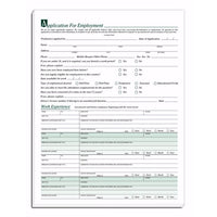 Employee Applications Records Forms, 8 1/2 X 11"