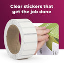 1.5" Round Clear Wafer Seals, Super Gloss, for Small Boxes & Envelopes