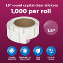 1.5" Round Clear Wafer Seals, Super Gloss, for Small Boxes & Envelopes