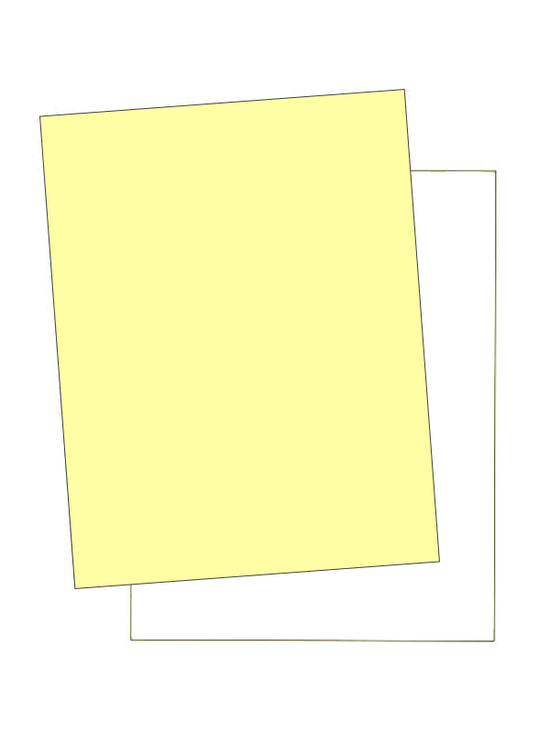 8-1/2 x 11" Laser Carbonless 2 Part Paper, Reverse, Canary & White