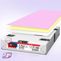 8-1/2 x 11" Laser Carbonless 3 Part Paper, Reverse, Pink, Canary & White
