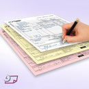 8-1/2 x 11" Laser Carbonless 3 Part Paper, Reverse, Pink, Canary & White