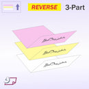 8-1/2 x 11" Laser Carbonless 3 Part Paper, Reverse, Pink, Canary & White