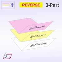 8-1/2 x 11" Laser Carbonless 3 Part Paper, Reverse, Pink, Canary & White