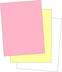 8-1/2 x 11" Laser Carbonless 3 Part Paper, Reverse, Pink, Canary & White