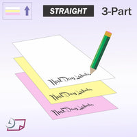 8-1/2 x 11" Laser Carbonless 3 Part Paper, Straight, White, Canary & Pink