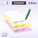 11 x 17" Laser Carbonless 3 Part Paper, Straight, White, Canary & Pink