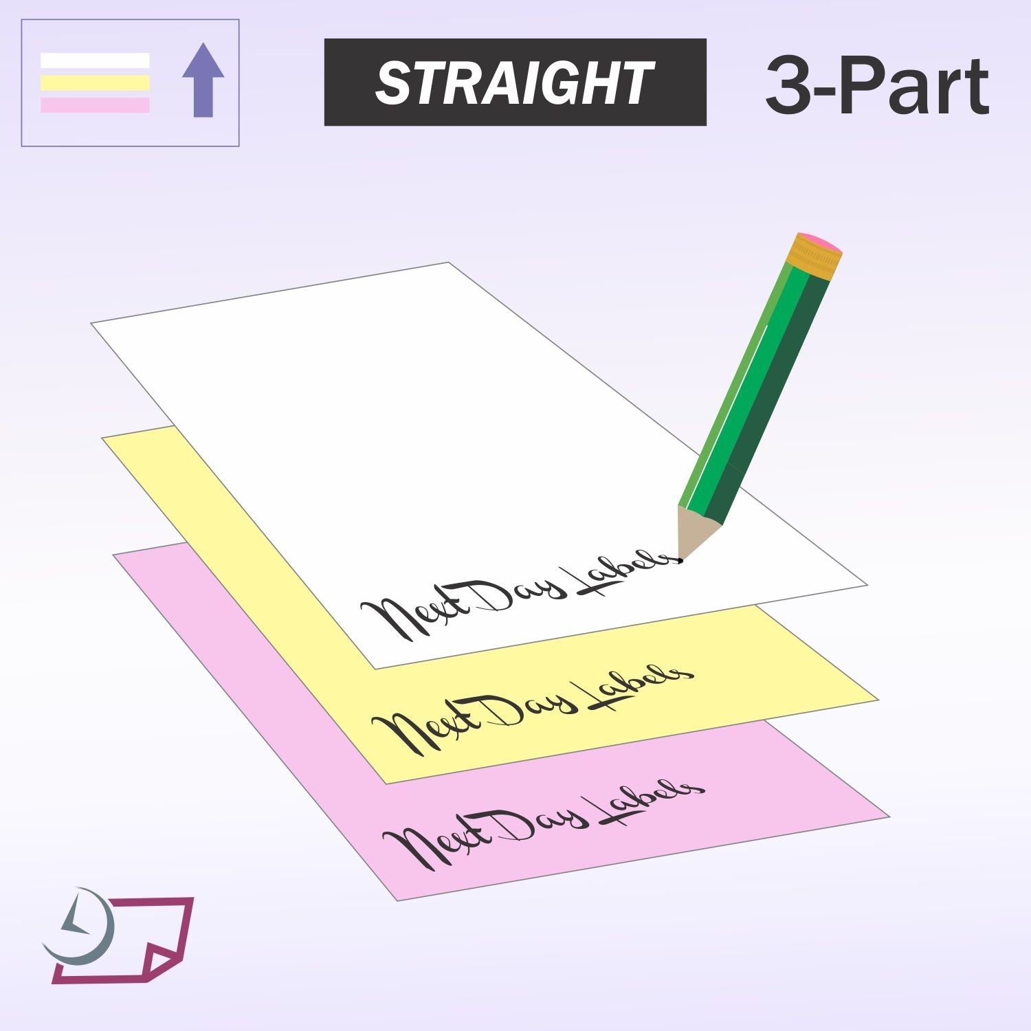 11 x 17" Laser Carbonless 3 Part Paper, Straight, White, Canary & Pink