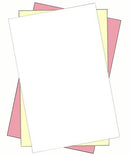 8-1/2 x 14" Laser Carbonless 3 Part Paper, Straight, White, Canary & Pink