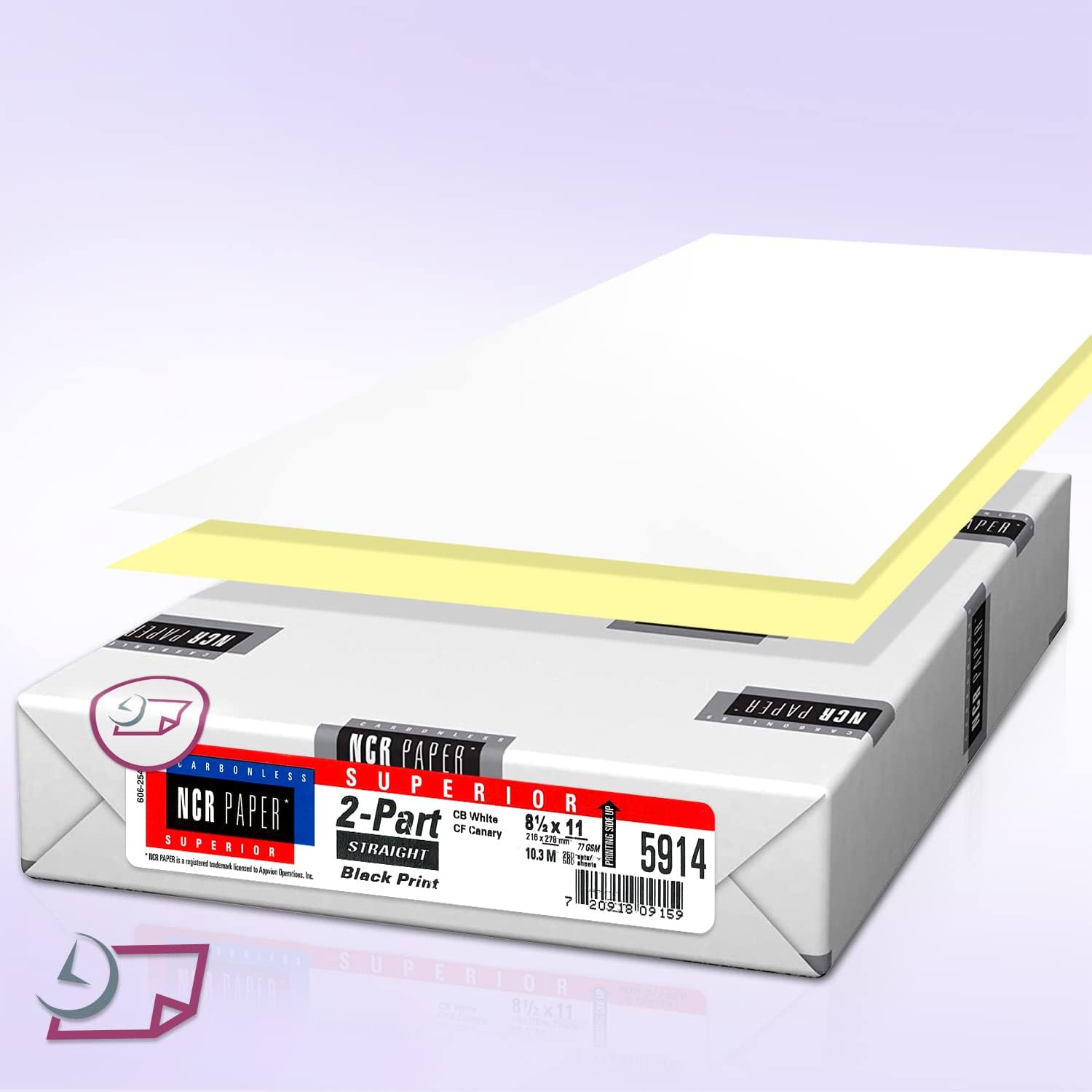 8-1/2 x 11" Laser Carbonless 2 Part Paper, Straight, White & Canary