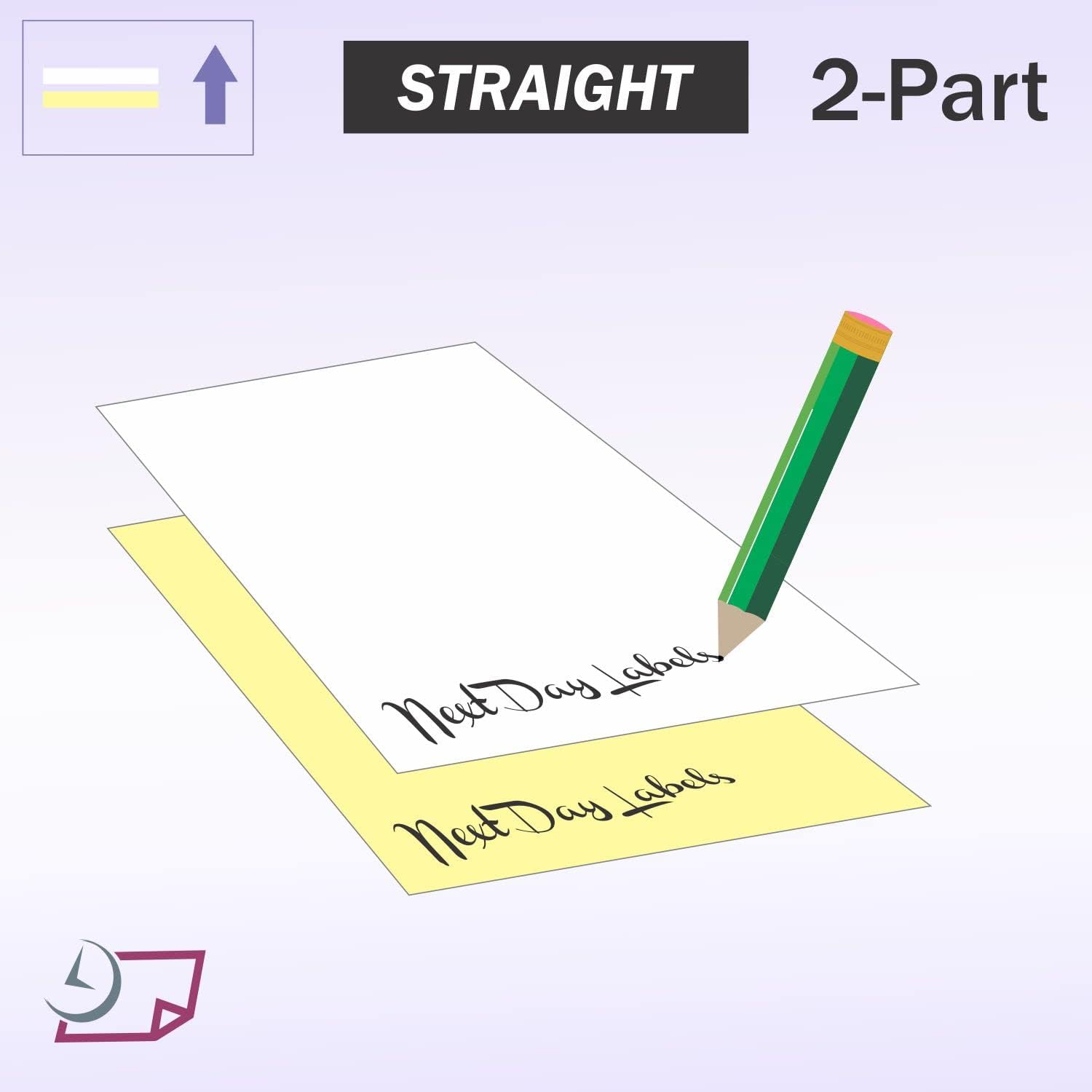 8-1/2 x 11" Laser Carbonless 2 Part Paper, Straight, White & Canary