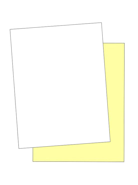 8-1/2 x 11" Laser Carbonless 2 Part Paper, Straight, White & Canary
