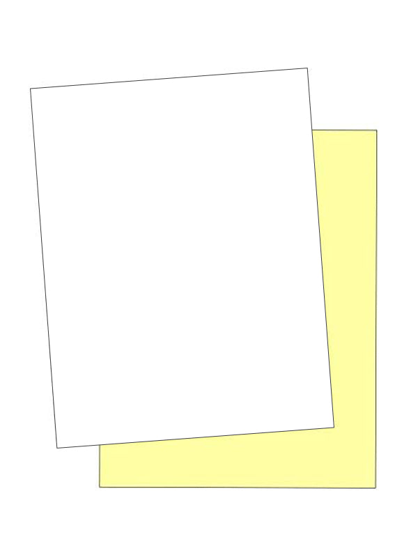 8-1/2 x 11" Laser Carbonless 2 Part Paper, Straight, White & Canary