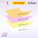 8-1/2 x 11" Laser Carbonless 4 Part Paper, Reverse, Gold, Pink, Canary & White