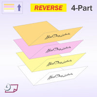 8-1/2 x 11" Laser Carbonless 4 Part Paper, Reverse, Gold, Pink, Canary & White