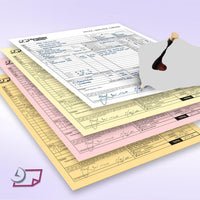 8-1/2 x 11" Laser Carbonless 4 Part Paper, Straight, White, Canary, Pink & Gold