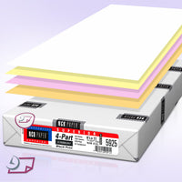 8-1/2 x 14" Laser Carbonless 4 Part Paper, Straight, White, Canary, Pink & Gold