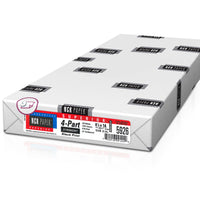 8-1/2 x 14" Laser Carbonless 4 Part Paper, Straight, White, Canary, Pink & Gold