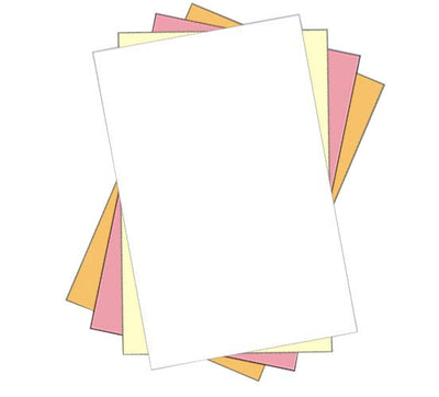 11 x 17" Laser Carbonless 4 Part Paper, Straight, White, Canary, Pink & Gold