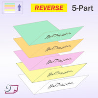 11 x 17" Laser Carbonless 5 Part Paper, Reverse, Green, Gold, Pink, Canary & White