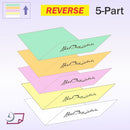 8-1/2 x 11" Laser Carbonless 5 Part Paper, Reverse, Green, Gold, Pink, Canary & White