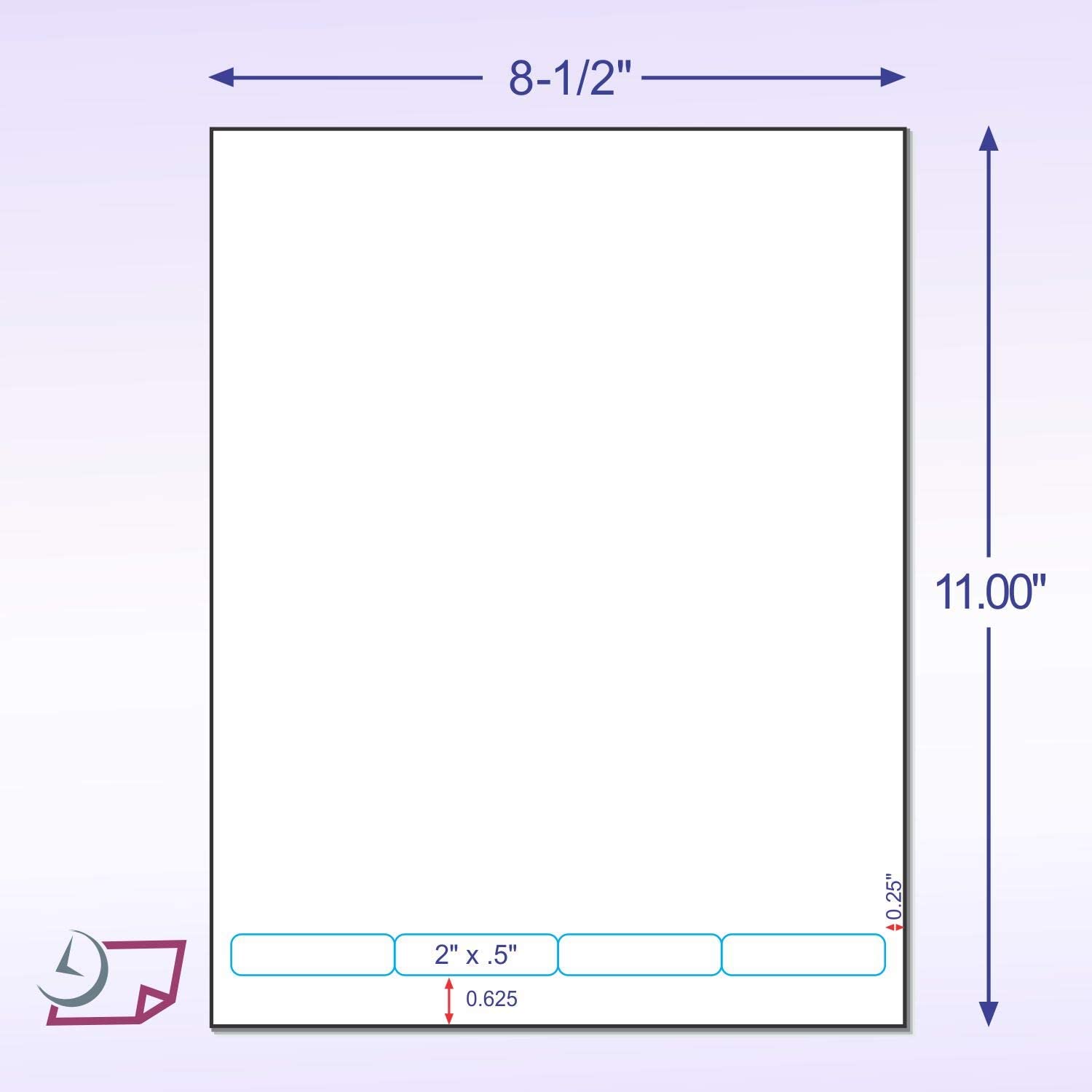 Integrated Lab Label Form 4 Labels 2 x 1/2"