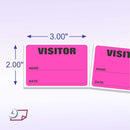 3" x 2" Labels Pass 500 Labels  Pink “Visitor ” Labels  1" Core
