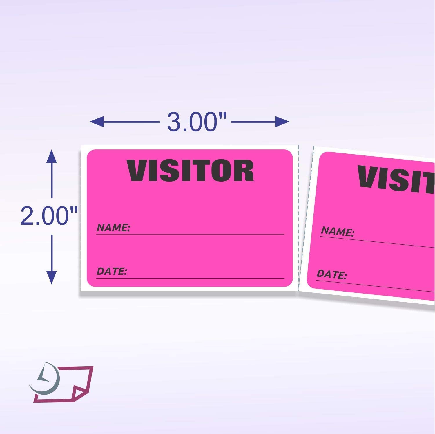 3" x 2" Labels Pass 500 Labels  Pink “Visitor ” Labels  1" Core