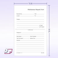 Maintenance & Repair, Request Forms, 5.5" x 8.5"