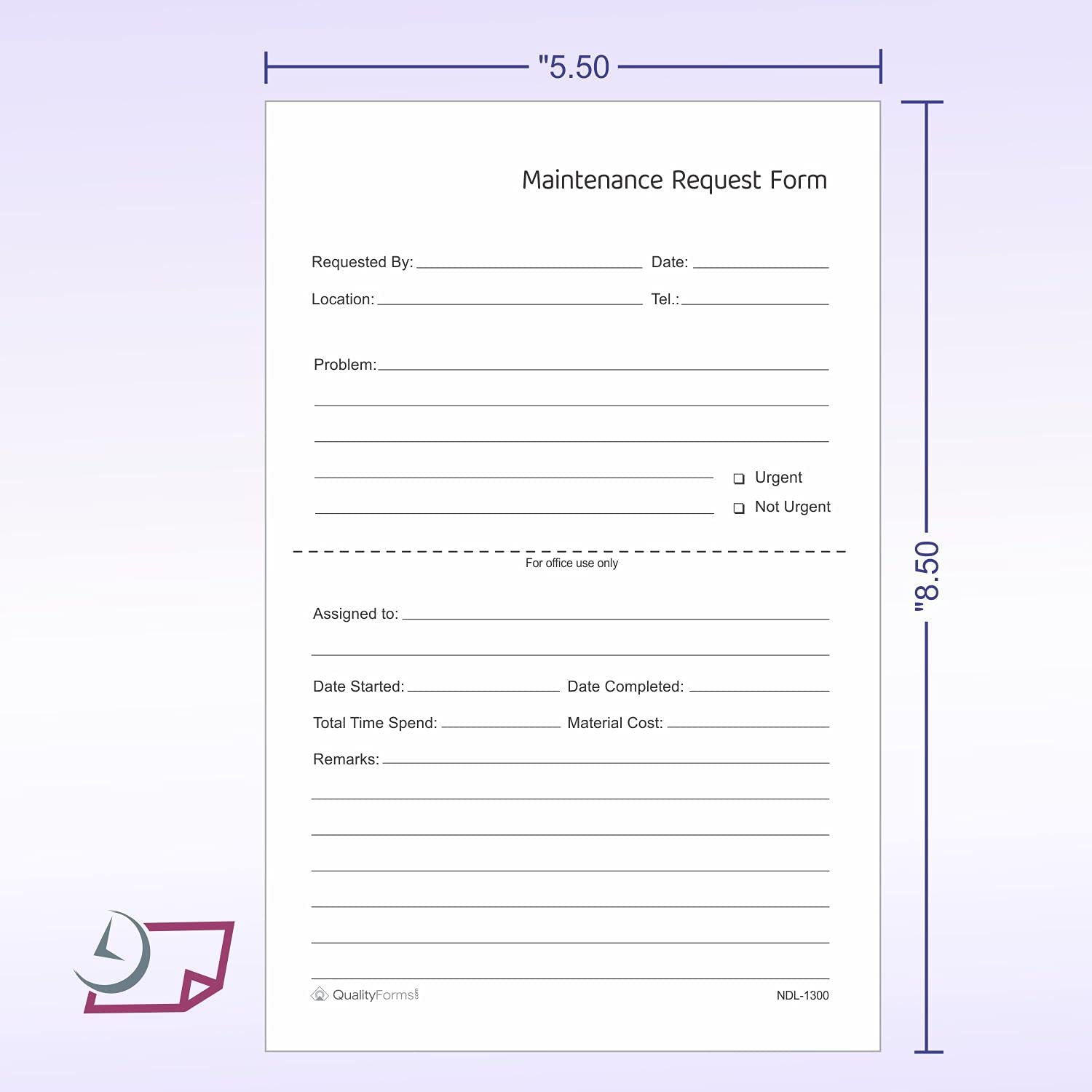 Maintenance & Repair, Request Forms, 5.5" x 8.5"