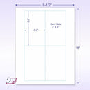 8-1/2 x 11  Laser Cards 4 Up  - White