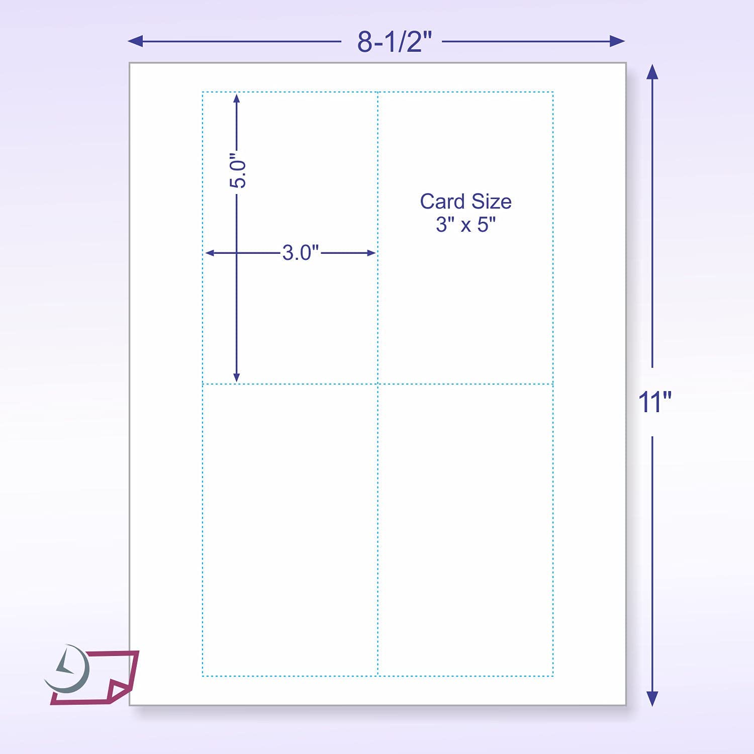 8-1/2 x 11  Laser Cards 4 Up  - White