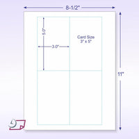 8-1/2 x 11  Laser Cards 4 Up  - White