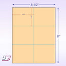 8-1/2 x11 Laser Cards 6 Up - Buff