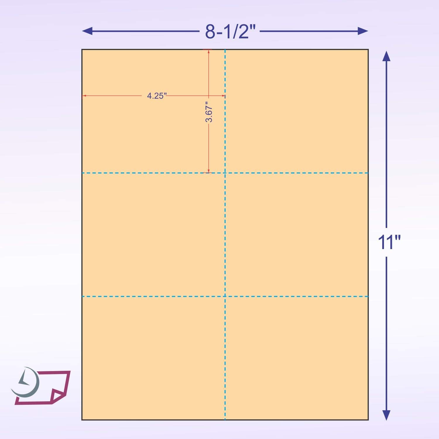 8-1/2 x11 Laser Cards 6 Up - Buff