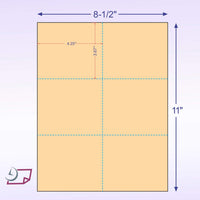 8-1/2 x11 Laser Cards 6 Up - Buff
