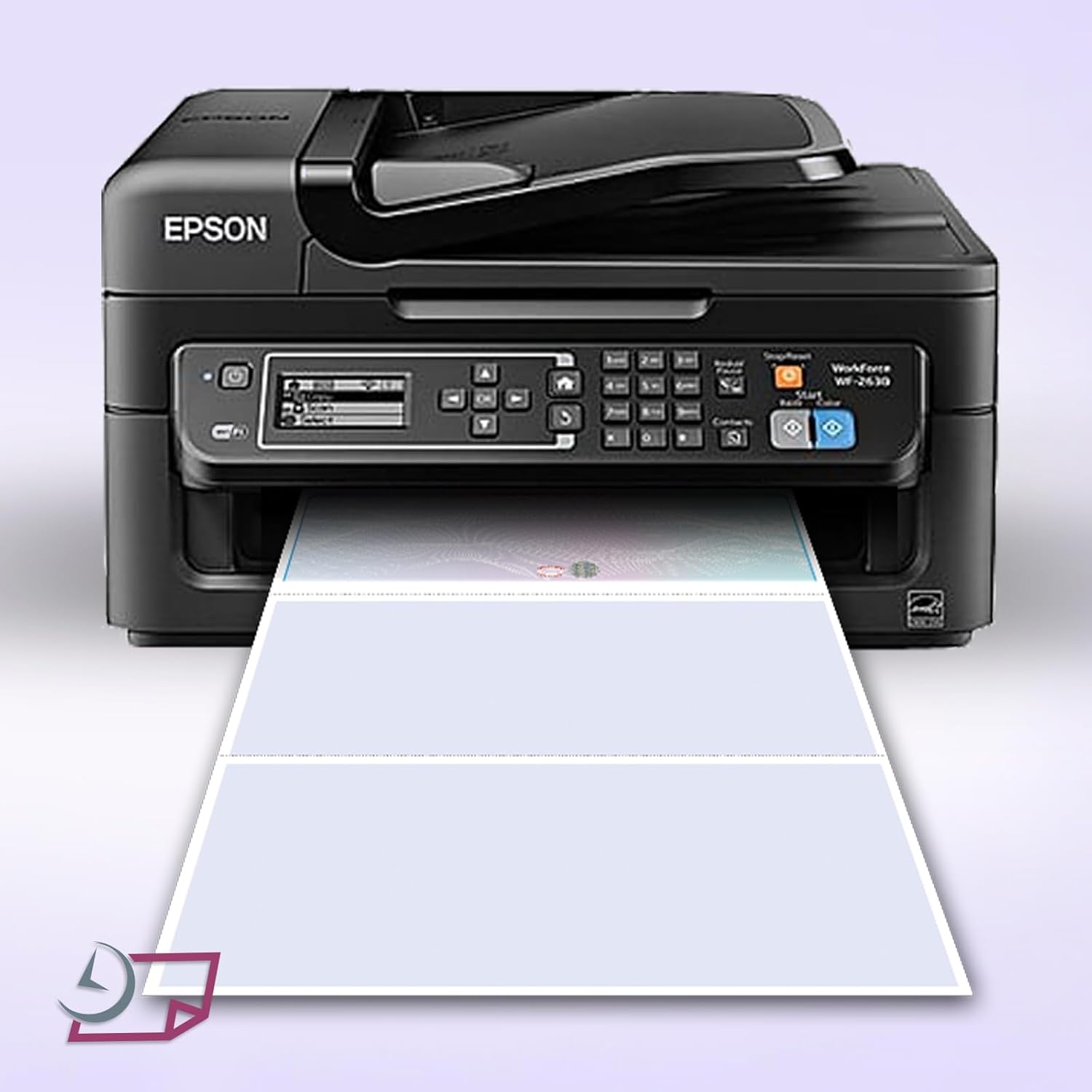 Blank Hologram Premium Laser Computer Checks, Three Colors - High-Security, Check on top.