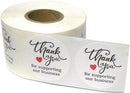 500 “Thank You for Supporting Our Business” Stickers. 1.5 inch Round. Printed in Black/Red Ink on White Gloss Paper.