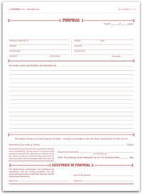 Proposal Form, Carbonless, 8 1/2 X 11"
