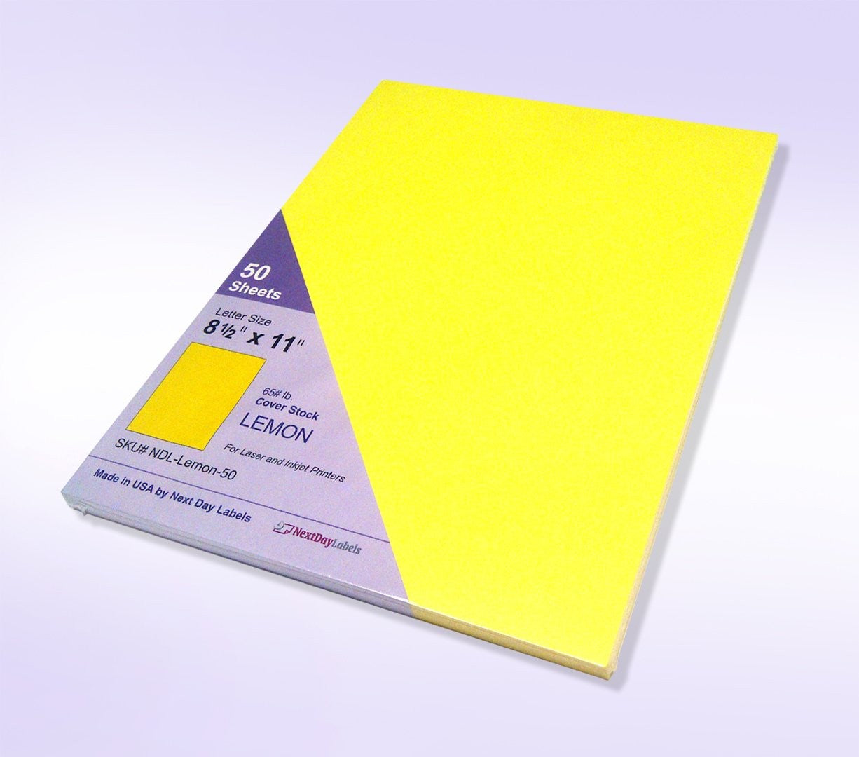8-1/2 x 11" Letter Size, Lemon Cover Card Stock