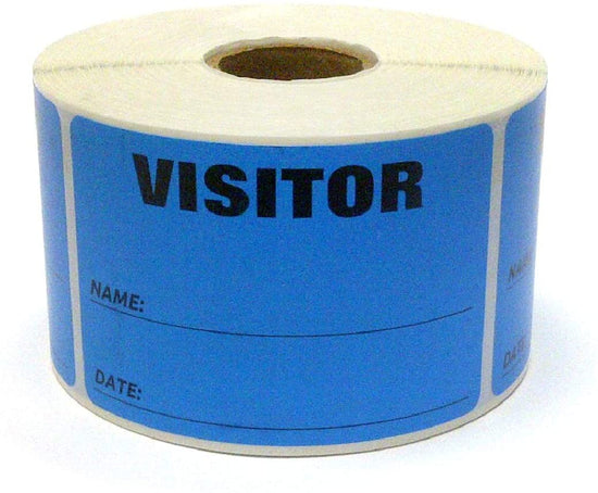 3" x 2" Fluorescent Blue Visitor Pass Labels