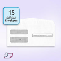 "New" 1099-NEC Forms for 2025, 4-Part  Tax Forms,  vendor kit of 15 Forms & Envelopes.