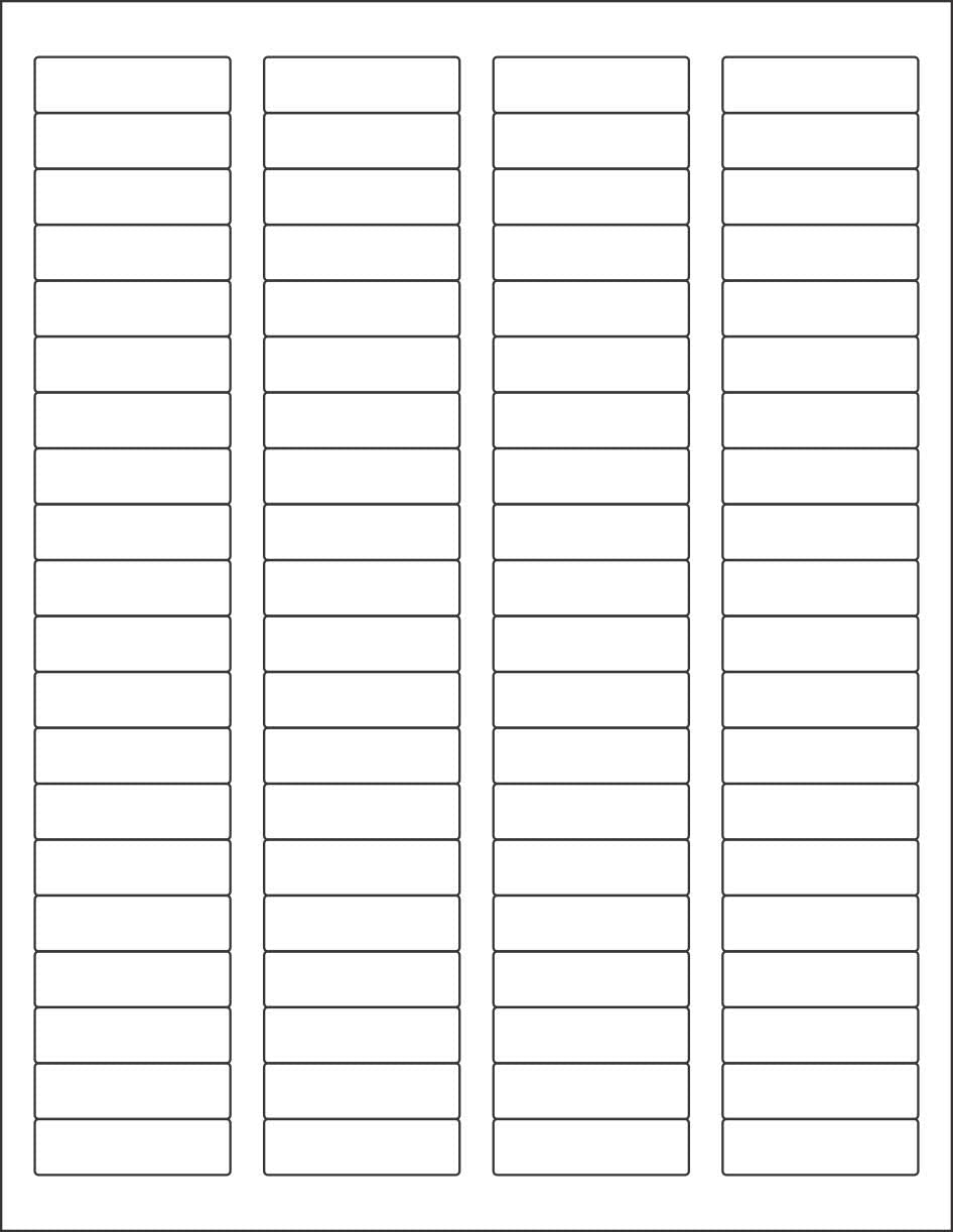 8-1/2" x 11" 80 Labels per Sheet 1-3/4" x 1/2"